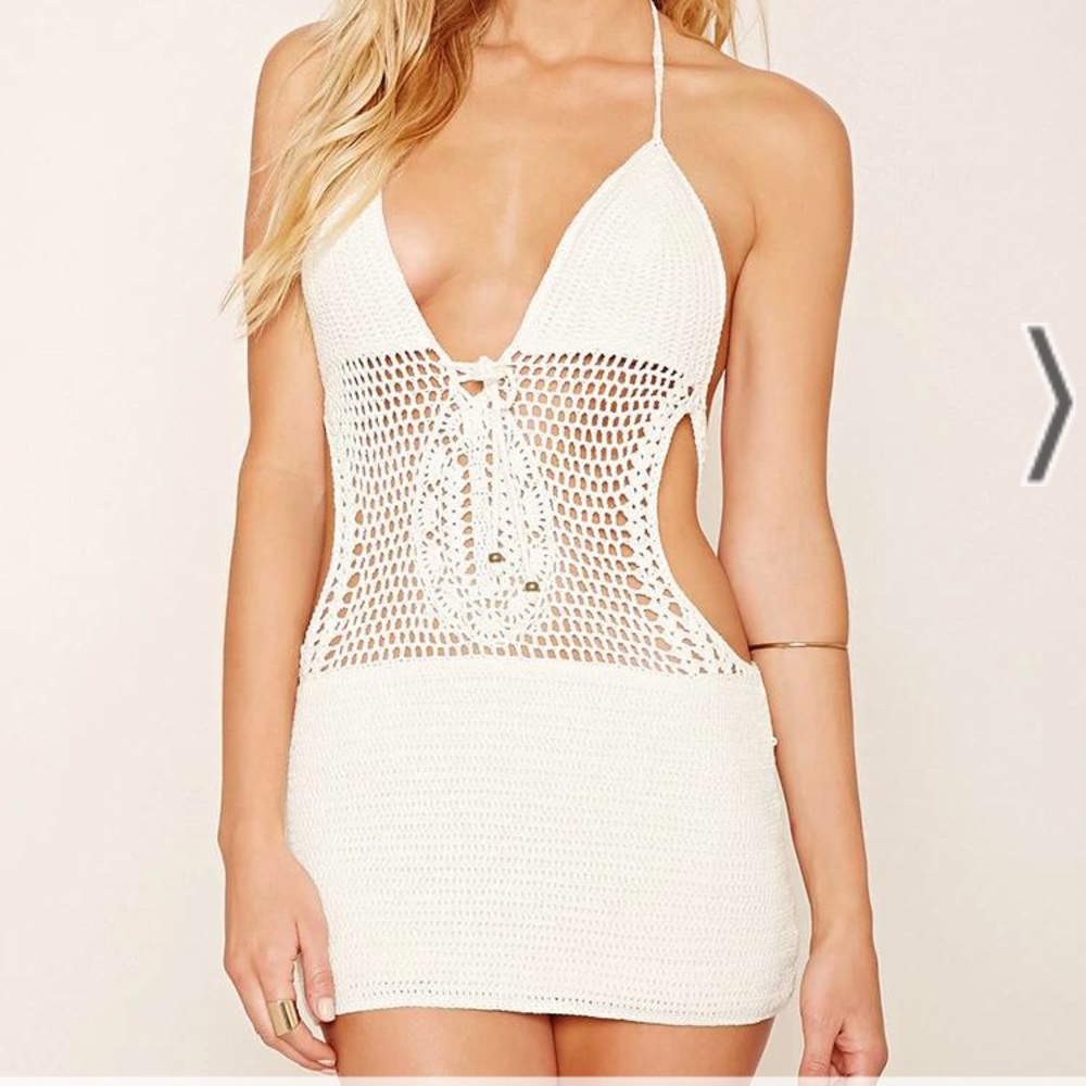 Never worn . Forever 21 crochet swim cover up .